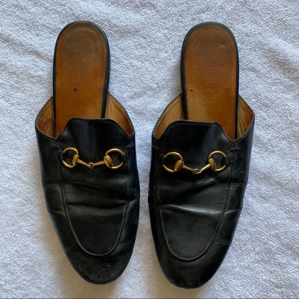 Gucci Princetown Black Leather Mules